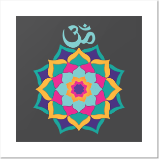 Colorful Om Mandala Posters and Art